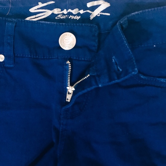 Seven7 Jeans | Distressed Royal Blue Denim Shorts - Picture 3 of 3